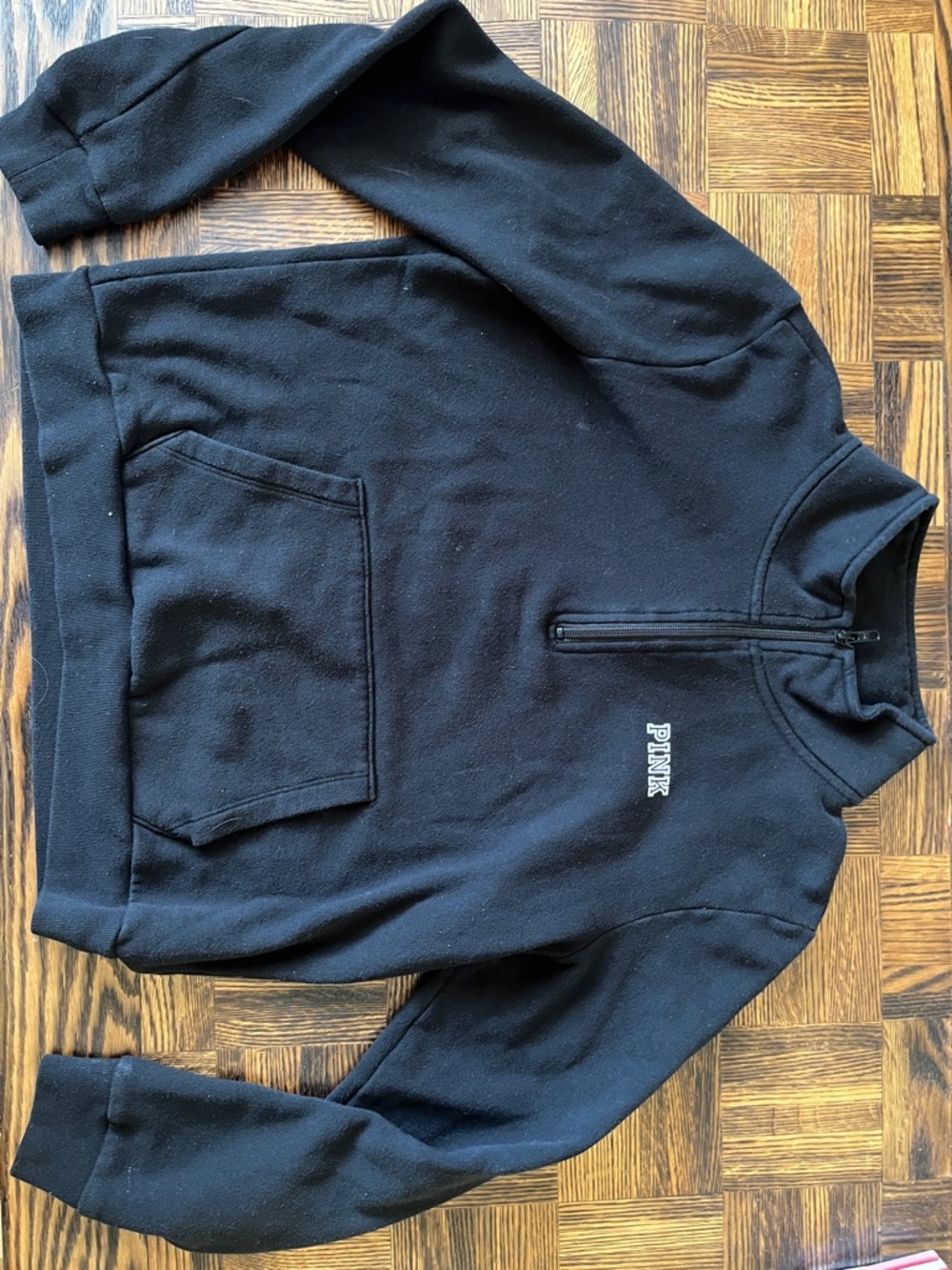 PINK Victoria's Secret Black Quarter-Zip Men's Sweater